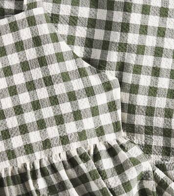 Checked cotton-blend seersucker dress | Il Gufo