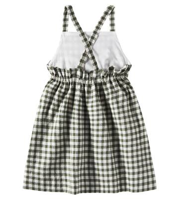 Checked cotton-blend seersucker dress | Il Gufo