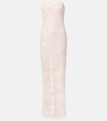 Robe longue brodée en résille | Rotate