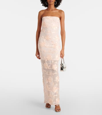 Robe longue brodée en résille | Rotate