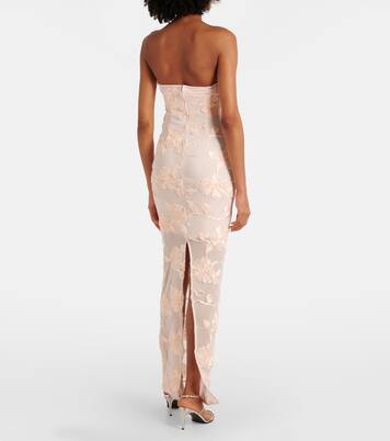 Robe longue brodée en résille | Rotate