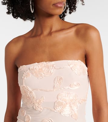 Robe longue brodée en résille | Rotate