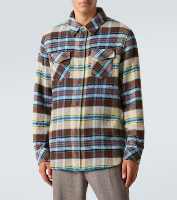 Plaid cashmere shirt with sunstone | God's True Cashmere