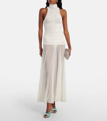 Ce Soir 75 sequined metallic leather mules | Aquazzura