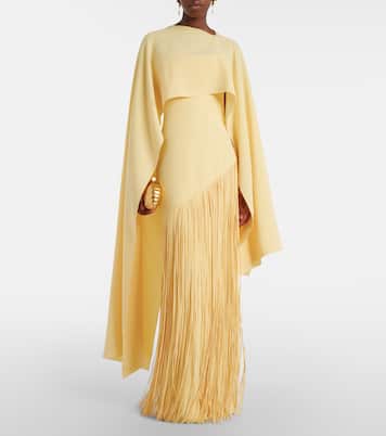 Giselle fringed caped crêpe gown | Marmar Halim