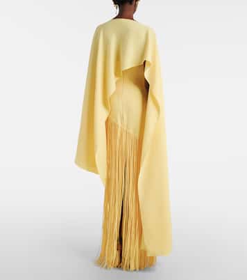 Giselle fringed caped crêpe gown | Marmar Halim