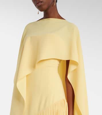 Giselle fringed caped crêpe gown | Marmar Halim