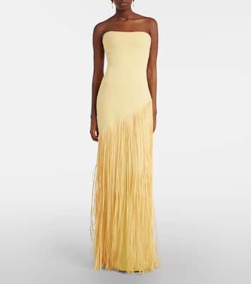 Giselle fringed caped crêpe gown | Marmar Halim