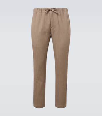 Oscar herringbone cotton-blend straight pants | Frescobol Carioca