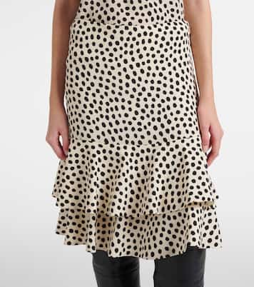 Polka-dot tiered silk miniskirt | Chloé
