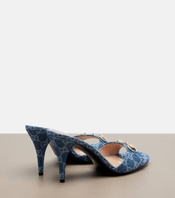 Erin Horsebit GG denim mules | Gucci