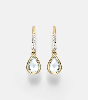 Boucles d’oreilles en or jaune 14 ct (585/1000) avec améthyste et diamants | Mateo