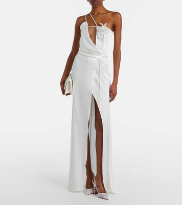 Holli leather-trimmed lace slingback pumps | Amina Muaddi