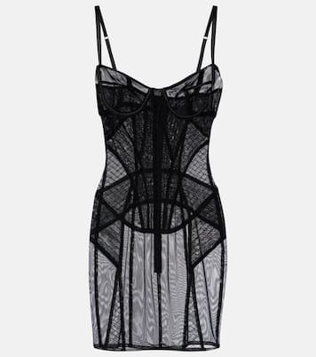 Ruched sheer tulle minidress | Dolce&Gabbana