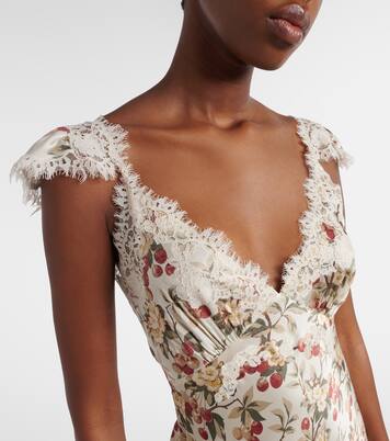 Fiona lace-trimmed silk midi dress | Dôen
