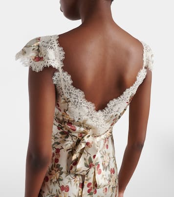 Fiona lace-trimmed silk midi dress | Dôen