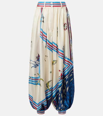 Pantalon ballon pollo imprimé en soie | Alémais
