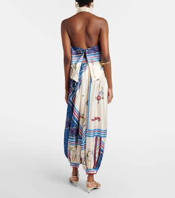 Pantalon ballon pollo imprimé en soie | Alémais