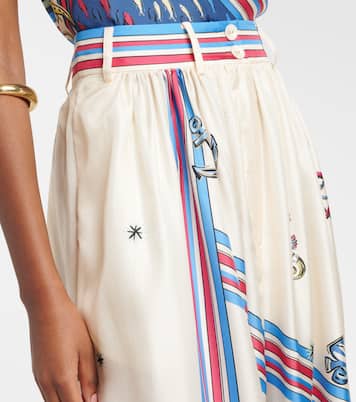 Pantalon ballon pollo imprimé en soie | Alémais