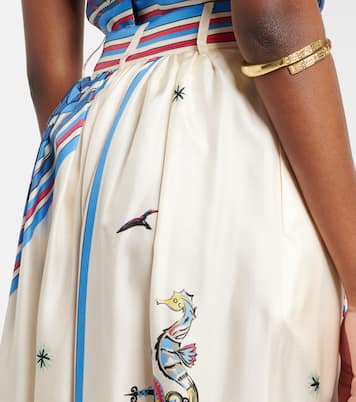 Pantalon ballon pollo imprimé en soie | Alémais