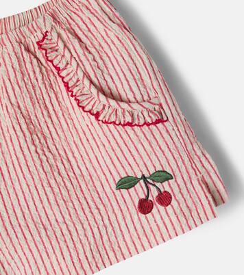 Ellie ruffled striped cotton seersucker shorts | Konges Sløjd