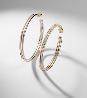 Pendientes de aro Thread chapados en oro de 10 ct | Jennifer Fisher