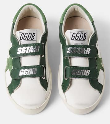 Old School suede-trimmed leather sneakers | Golden Goose Kids