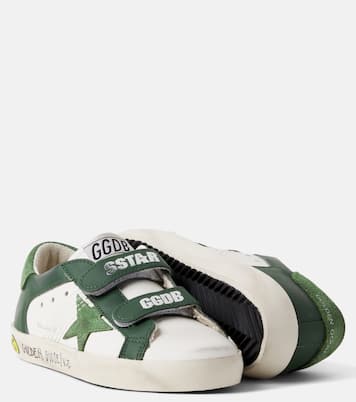 Old School suede-trimmed leather sneakers | Golden Goose Kids