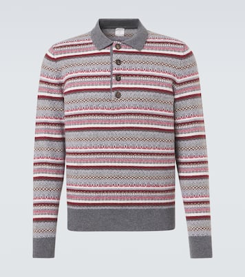 Striped wool jacquard polo sweater | Eleventy