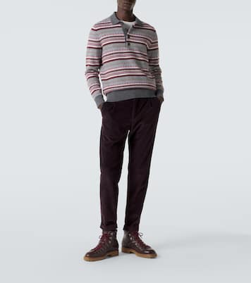 Striped wool jacquard polo sweater | Eleventy
