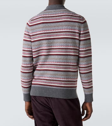 Striped wool jacquard polo sweater | Eleventy
