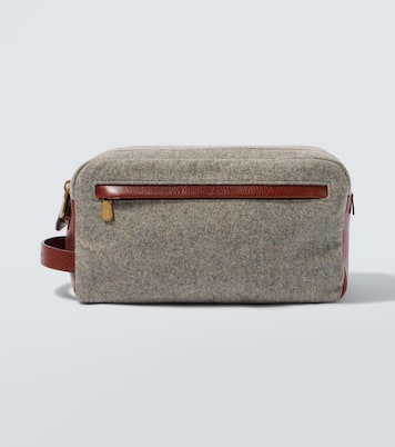 Trousse de toilette bordée de cuir | Brunello Cucinelli