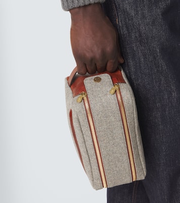 Trousse de toilette bordée de cuir | Brunello Cucinelli