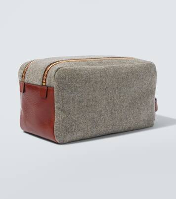 Trousse de toilette bordée de cuir | Brunello Cucinelli