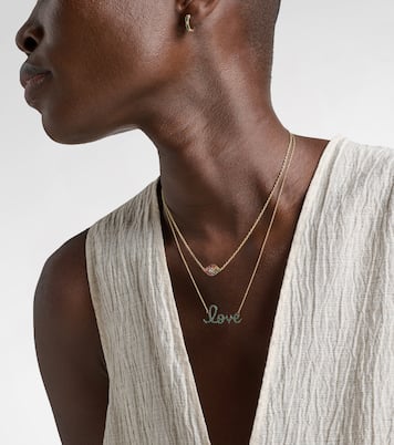 Collier Medium Love en or jaune 14 ct et diamants | Sydney Evan