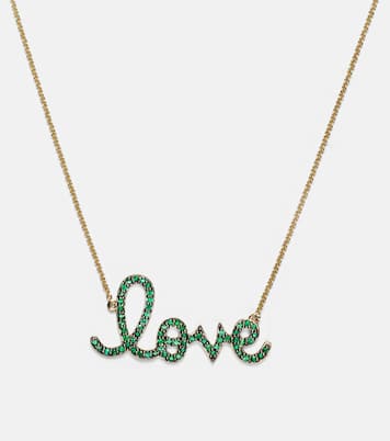 Collier Medium Love en or jaune 14 ct et diamants | Sydney Evan