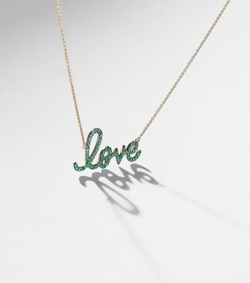 Collier Medium Love en or jaune 14 ct et diamants | Sydney Evan