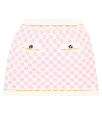 Jupe Medusa en laine à carreaux | Versace Kids