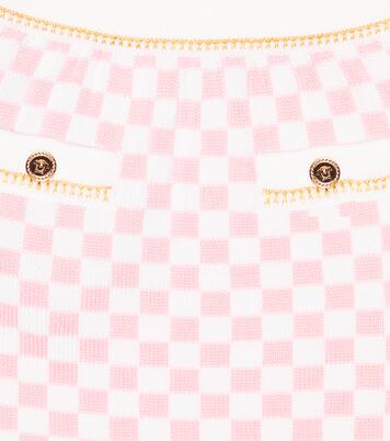 Jupe Medusa en laine à carreaux | Versace Kids