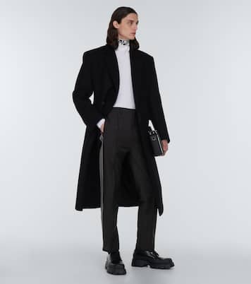 Pantalon en mohair et laine à logo | Prada