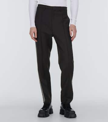 Pantalon en mohair et laine à logo | Prada