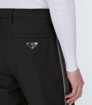 Pantalon en mohair et laine à logo | Prada