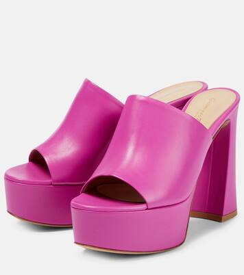 Holly leather platform mules | Gianvito Rossi