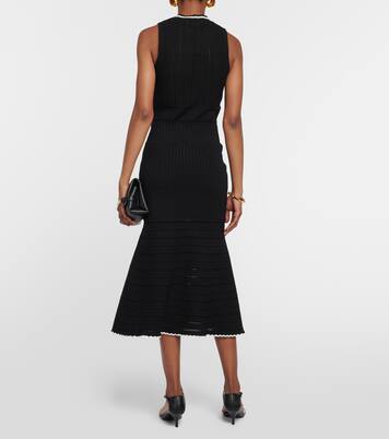 High-rise scalloped midi skirt | Victoria Beckham