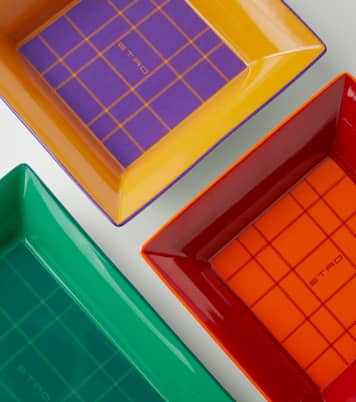 Checked porcelain tray | Etro