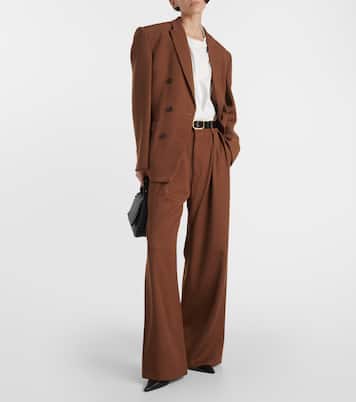 Pantalon ample à taille basse en laine | Wardrobe.NYC