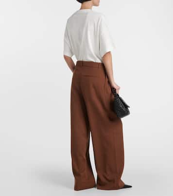 Pantalon ample à taille basse en laine | Wardrobe.NYC