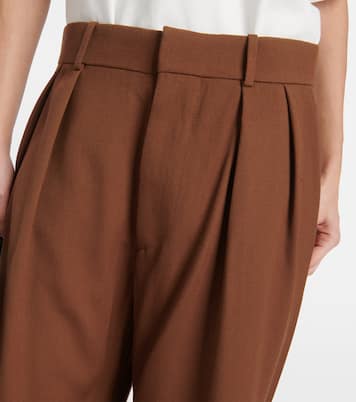 Pantalon ample à taille basse en laine | Wardrobe.NYC