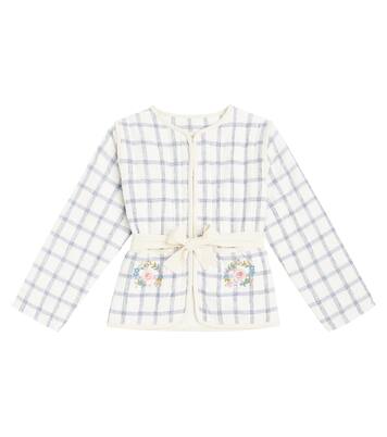 Teliani embroidered checked jacket | Louise Misha