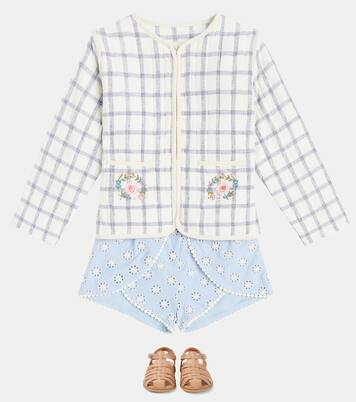 Teliani embroidered checked jacket | Louise Misha